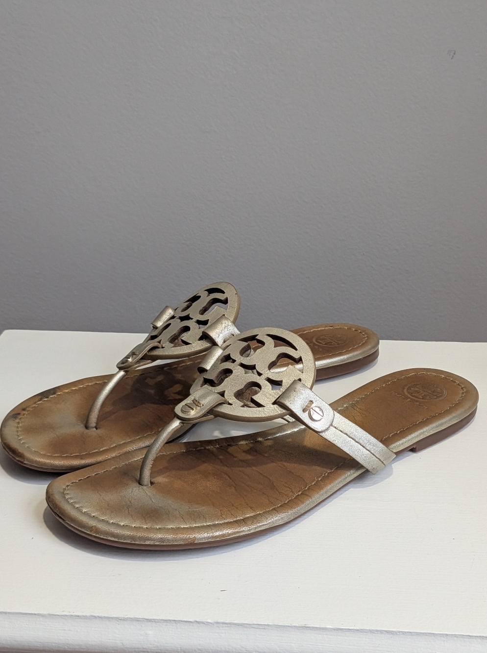 Tory BurchMiller Metallic Leather Thong Sandals